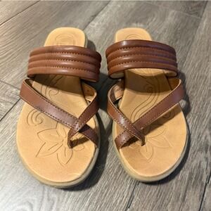b.o.c. Born Concept Womens Brown Strappy Slide Sandals BC0019041 Size 8M
